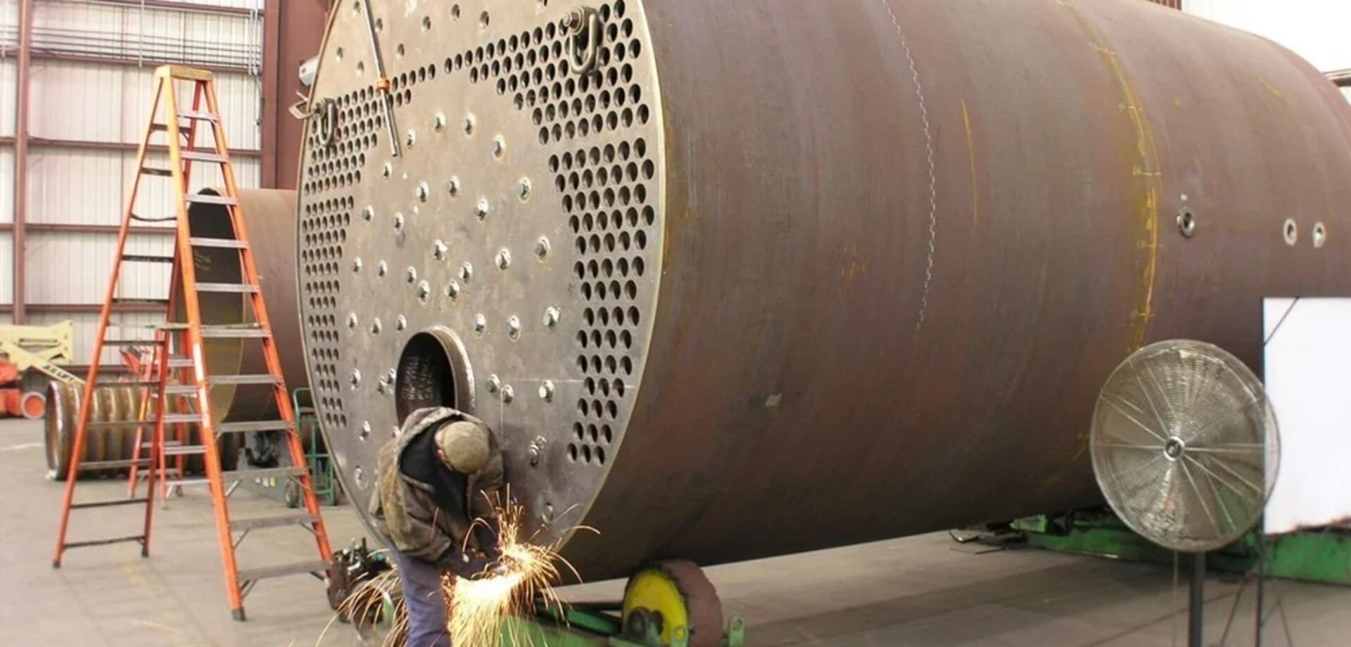 Industrial boiler and pressure vessel fabrication by Al-Otaibi Contracting Company complying with API standards
